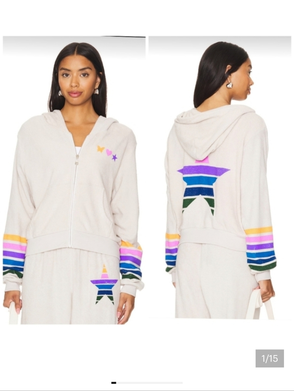Lauren Moshi Lachelle Striped hoodie